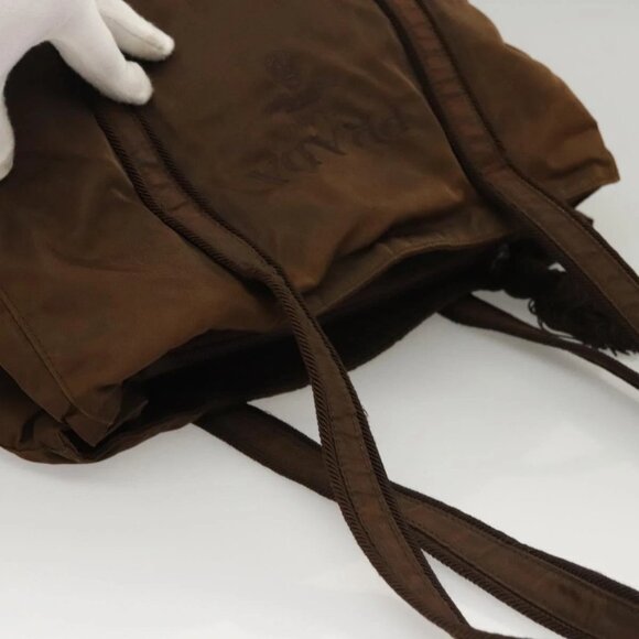 PRADA Tote Bag Nylon Brown Auth - Picture 11 of 16